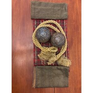 Pier 1 Imports Set of 2 Decorative Orbs, golden rope Tassel, 4 beaded napkins ++